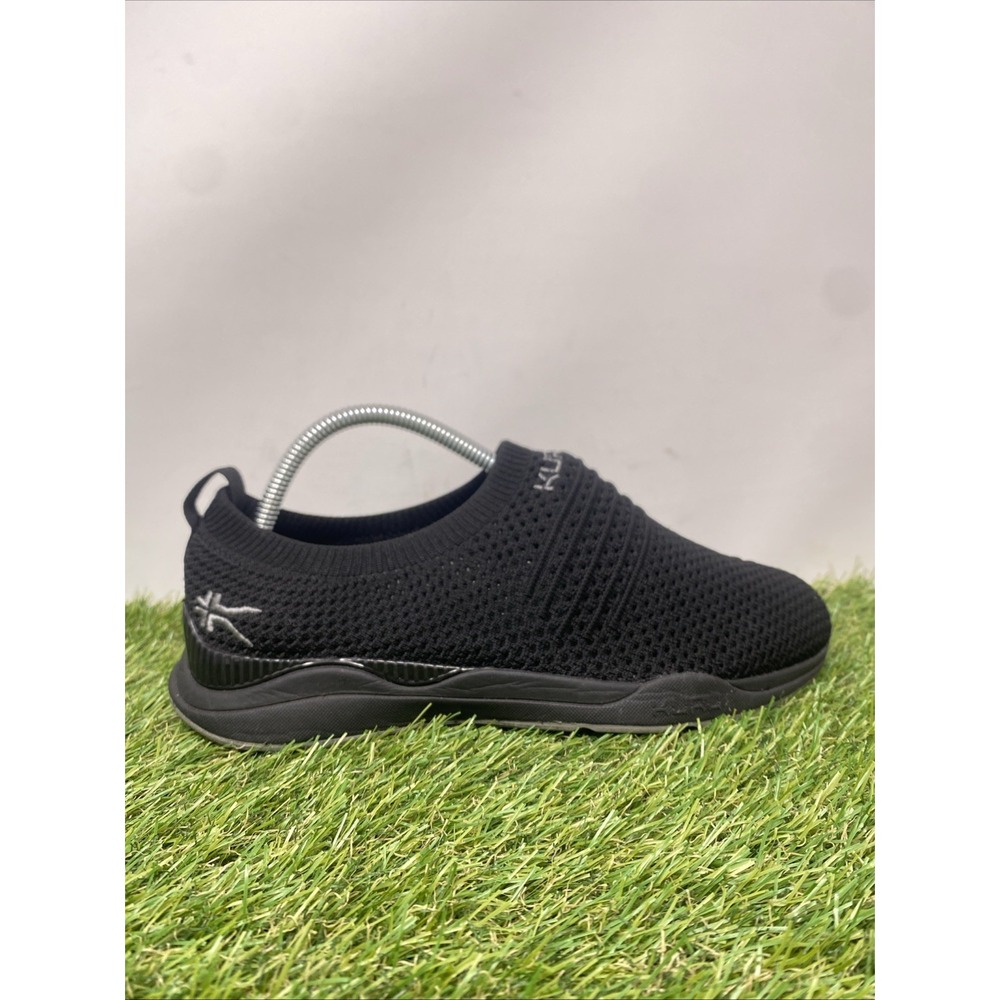 Kuru Stride Womens Size 7.5 Black Gray Athletic Walking Slip On Shoes Sneakers